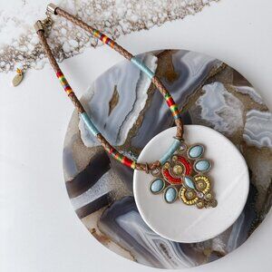 Handcrafted Boho Statement Necklace - Mint Condition